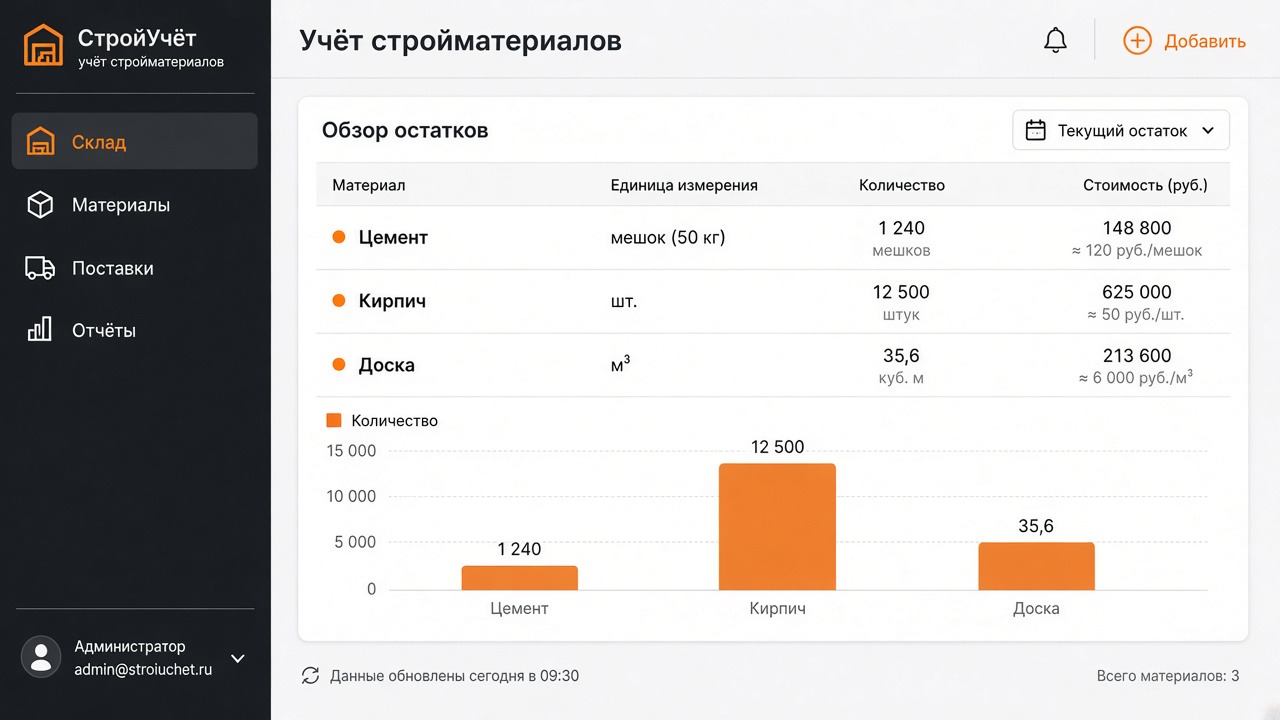 Учёт стройматериалов